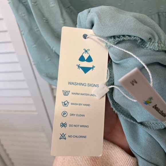 Beachsissi Seafoam Ruffle Midi Cover-up Dress size M - Picture 11 of 11